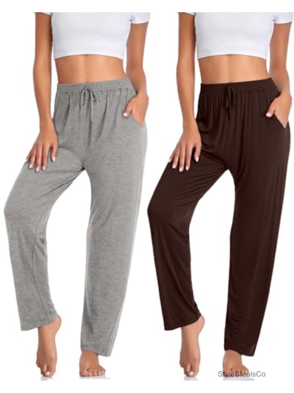 Womens Yoga Pants Loose Comfy Wide Leg Lounge Pants with Pockets